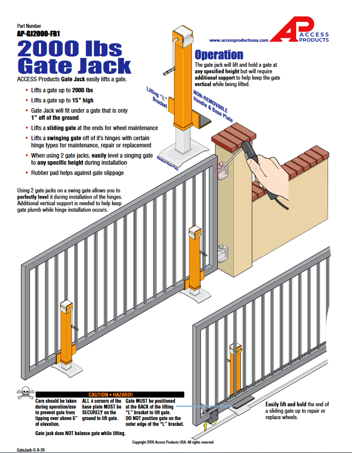 2000 lb gate jack